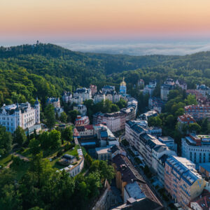 Karlovy Vary, thermal springs and Loket Castle